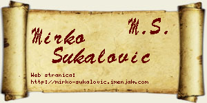 Mirko Šukalović vizit kartica